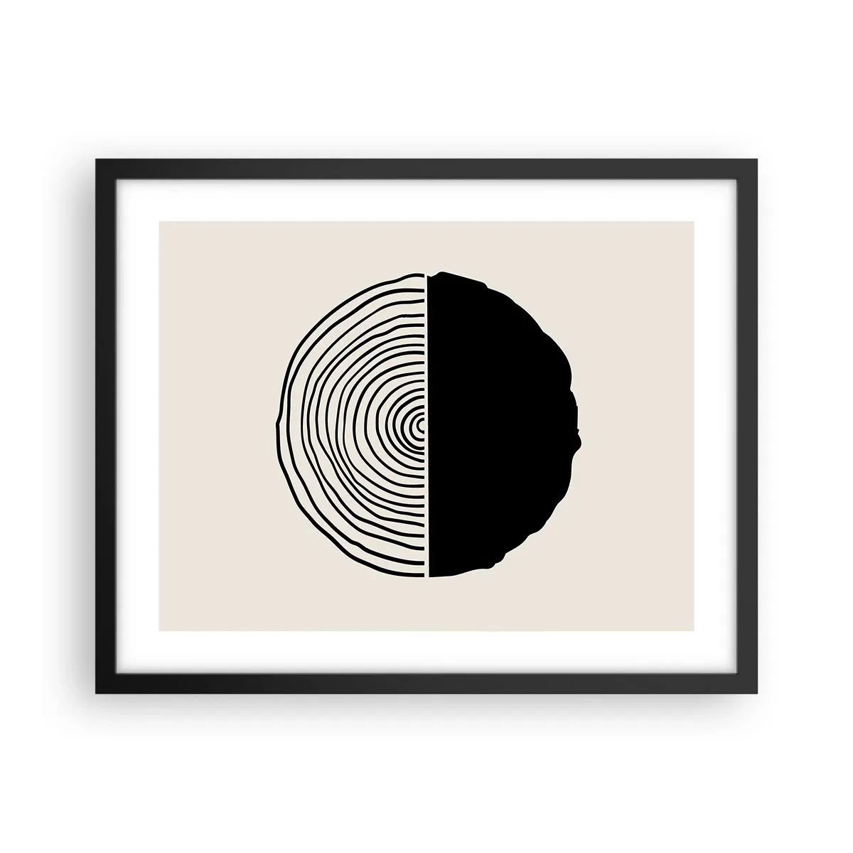 Plakat w czarnej ramie - Pół na pół - 50x40 cm