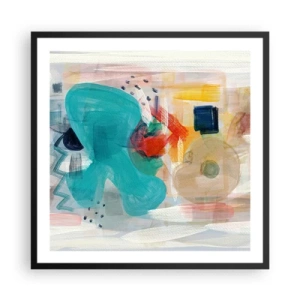 Plakat w czarnej ramie - Kolorowa gra - 60x60 cm