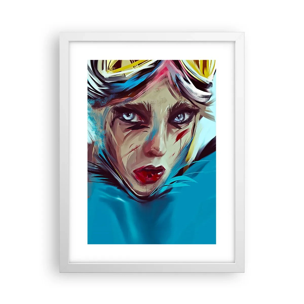 Plakat w białej ramie - Wojowniczka szos - 30x40 cm