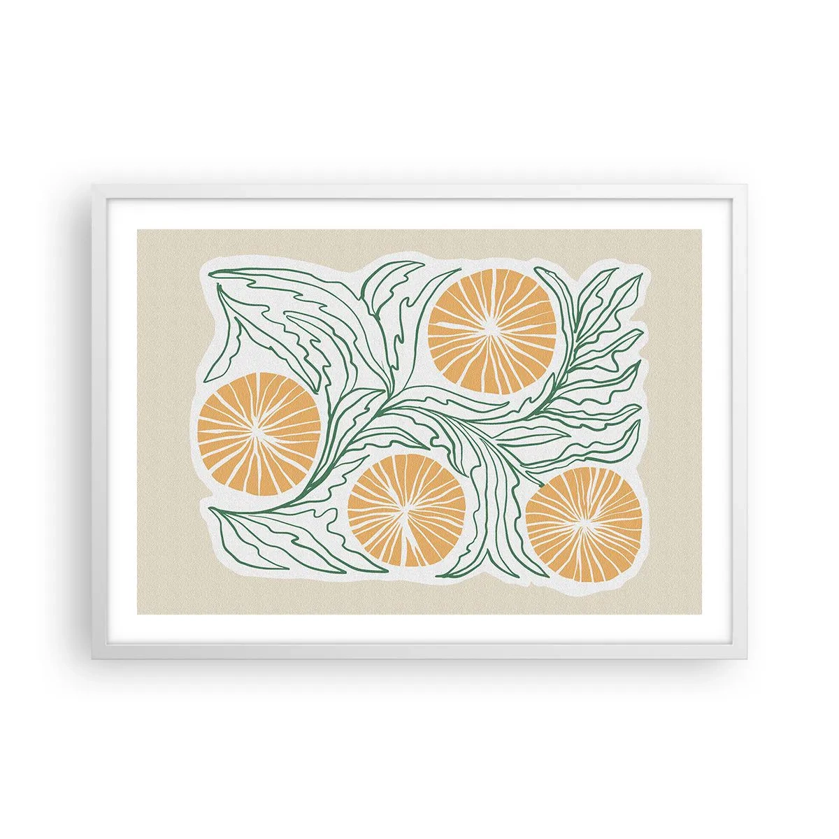 Plakat w białej ramie - Etnicznie z nutą abstrakcji - 70x50 cm