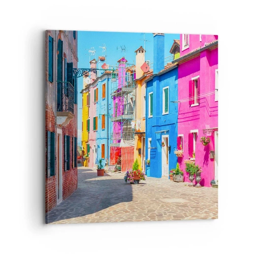 Obraz na płótnie - Miasteczko "Pod papugami" - 70x70 cm