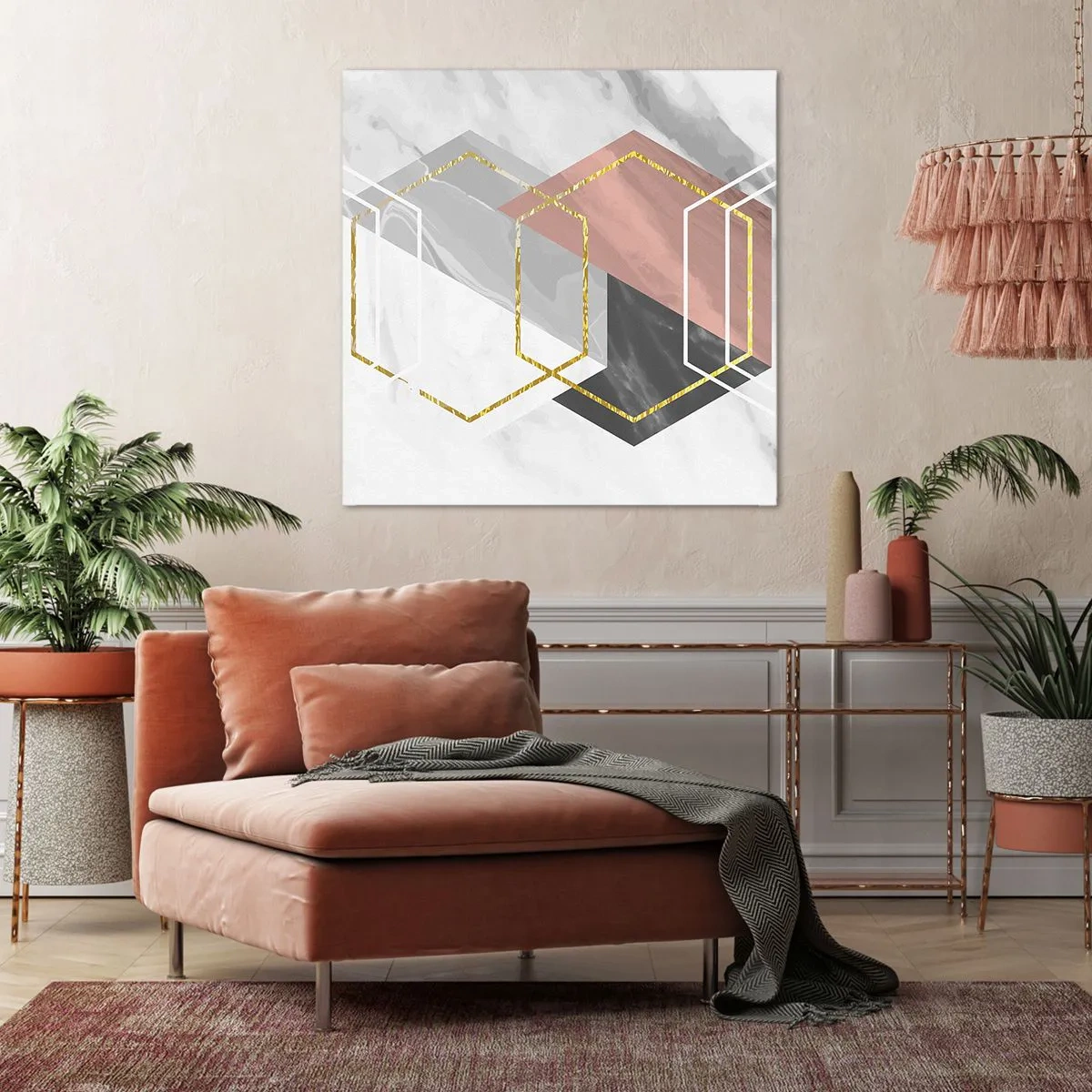 Obraz na płótnie - Kompozycja łańcuchowa - 50x50 cm