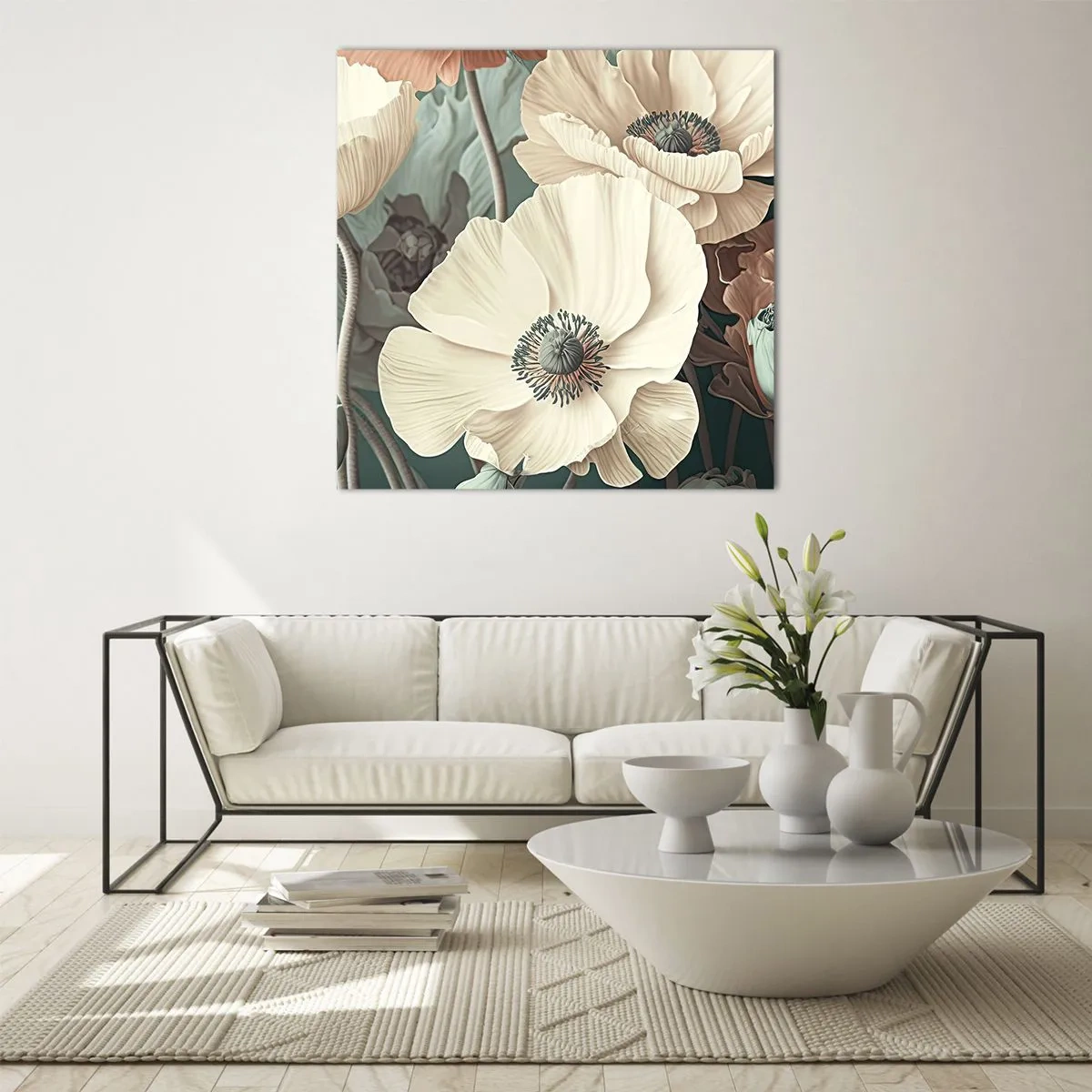 Obraz na szkle - Szept maków - 60x60 cm