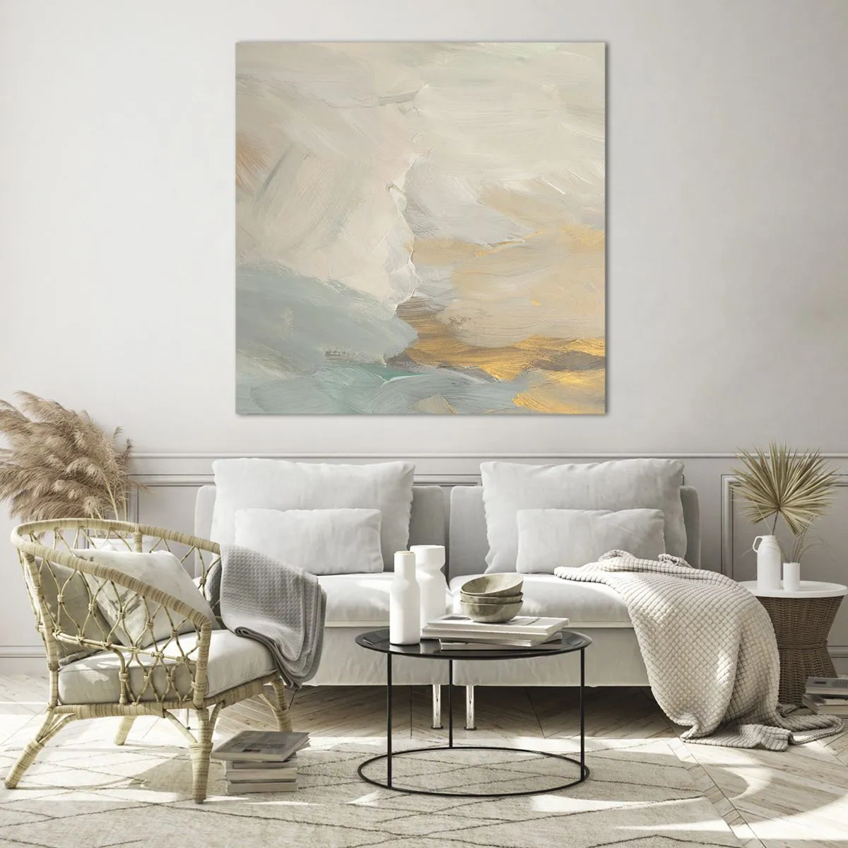 Obraz na szkle - Abstrakcja – kraina łagodności - 70x70 cm