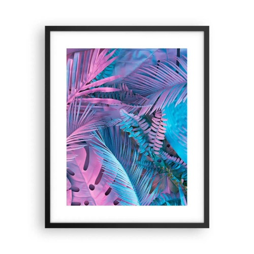 Plakat w czarnej ramie - Tropiki w różu i błękicie - 40x50 cm