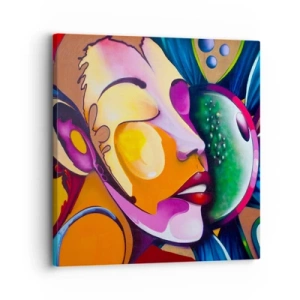 Obraz na płótnie - Dotknąć kolorem - 30x30 cm
