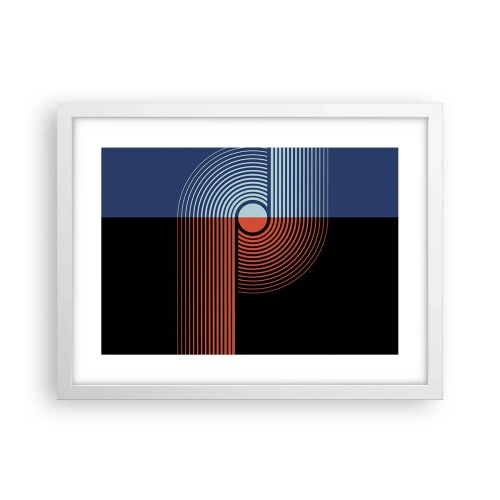 Plakat w białej ramie - W geometrycznym uścisku - 40x30 cm