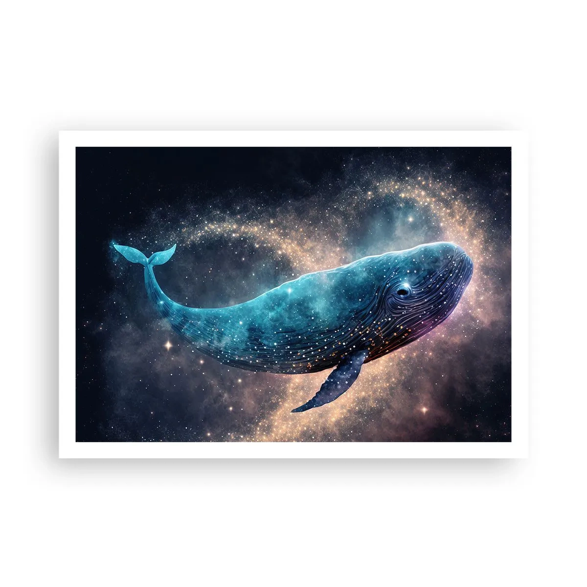 Plakat - Kosmiczny wieloryb na tle galaktyki - 100x70cm - Jest taki świat… - Nowoczesna dekoracja ścienna do salonu i sypialni ARTTOR