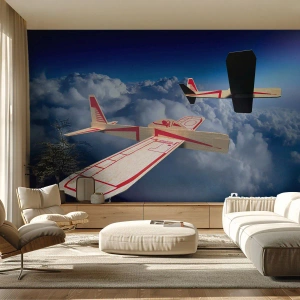 Fototapeta Premium Canvas - Jeszcze wyżej, jeszcze dalej - Samolot, Szybowiec, Chmury - 250x175 cm