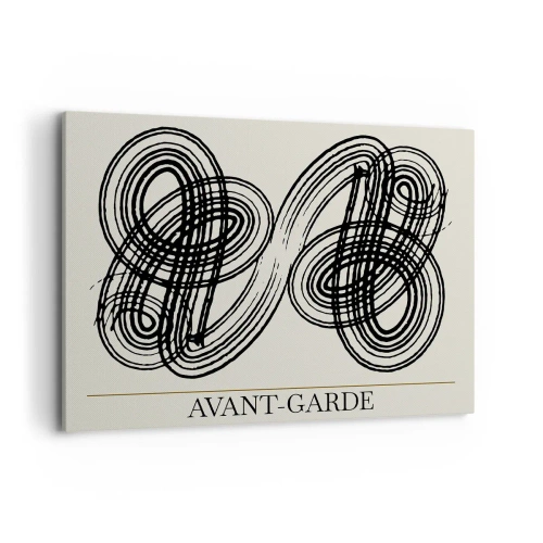 Obraz na płótnie - Abstrakcyjne, czarne linie na jasnym tle w stylu awangardowym - 100x70cm - Wyszło spontanicznie - Nowoczesna dekoracja ścienna do salonu, kuchni i sypialni ARTTOR