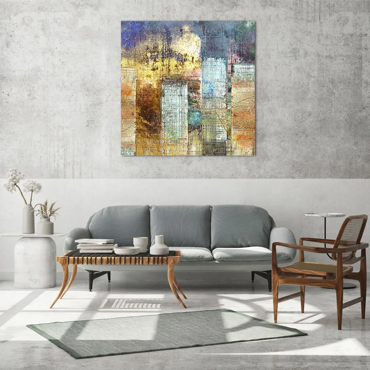 Obraz na szkle - Słoneczna metropolia - 70x70 cm