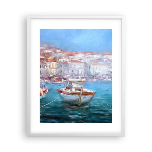 Plakat w białej ramie - Włoska zatoka - 40x50 cm