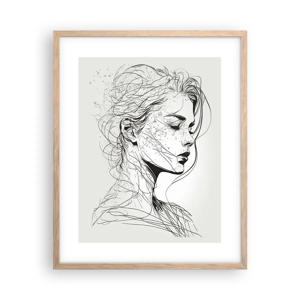 Plakat w ramie jasny dąb - Portret w zamyśleniu - 40x50 cm