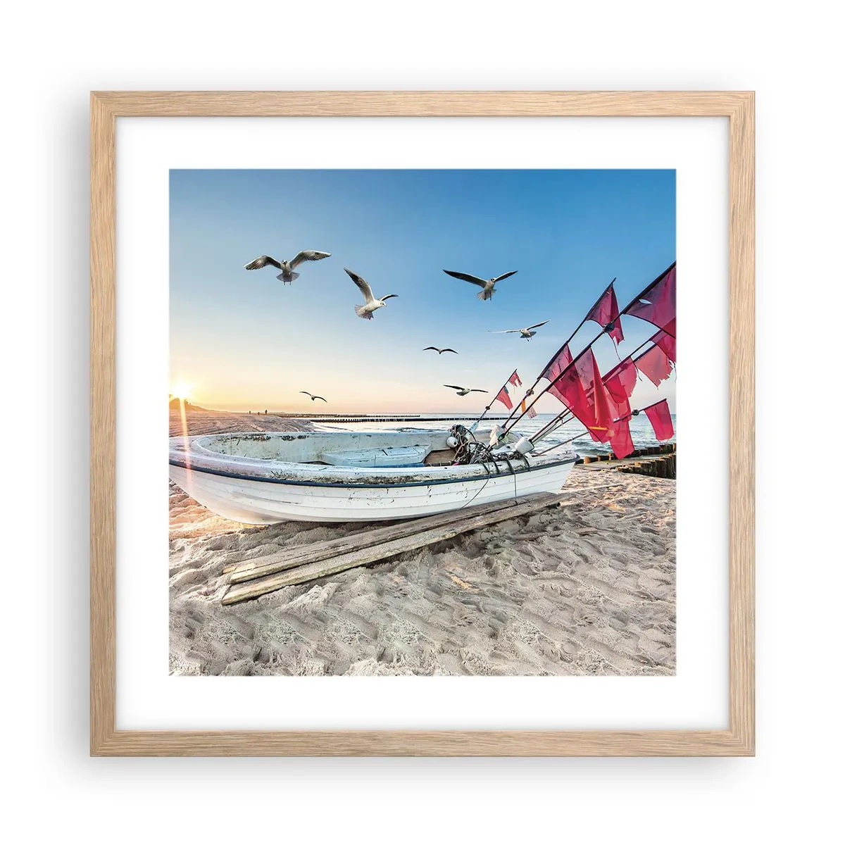 Plakat w ramie jasny dąb - Zasłużony odpoczynek - 40x40 cm