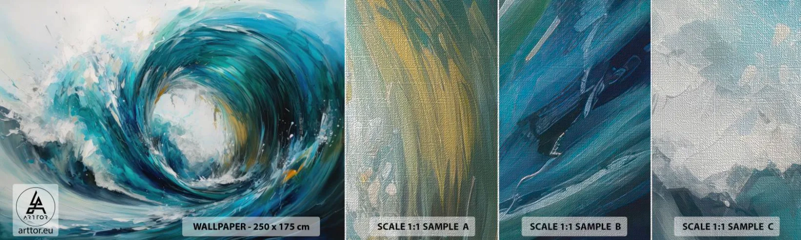 Fototapeta Próbka Premium Canvas - Morski portal - Ocean, Fala, Sztuka - 100x30 cm