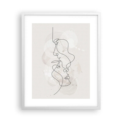 Plakat w białej ramie - Splątani w uścisku - 40x50 cm