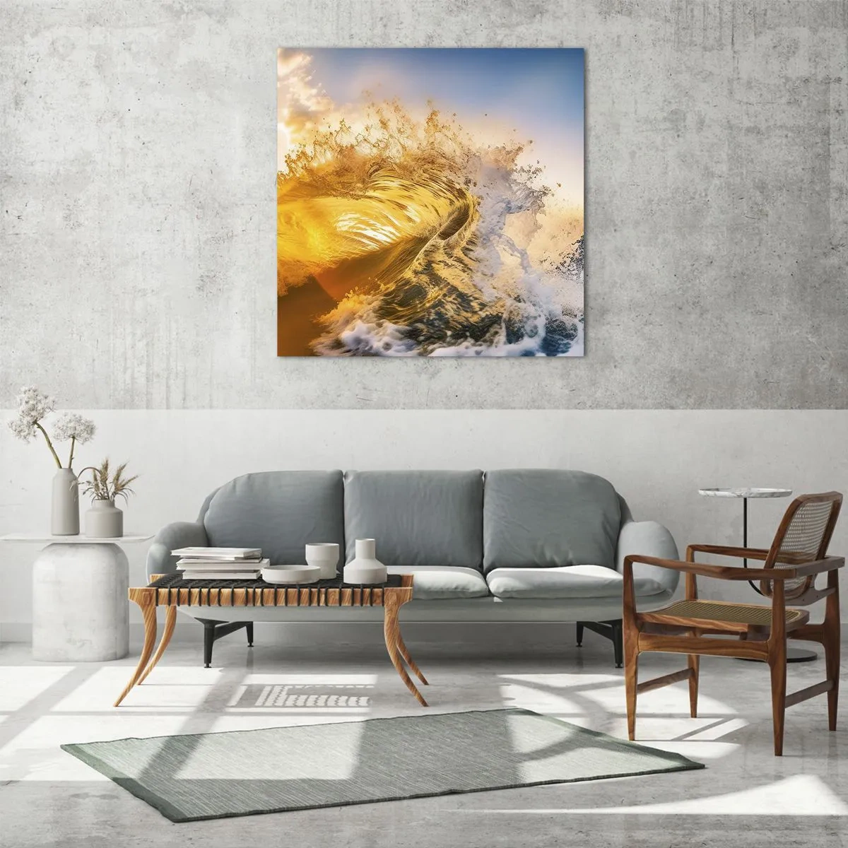 Obraz na szkle - Zabawa na piasku - 30x30 cm