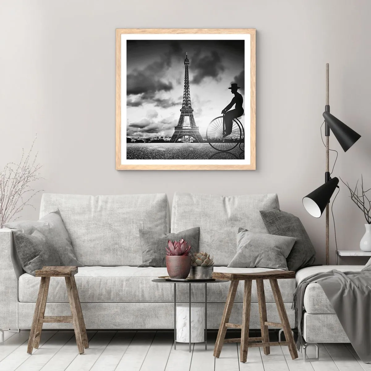 Plakat w ramie jasny dąb - Tęsknota do Belle Epoque - 30x30 cm