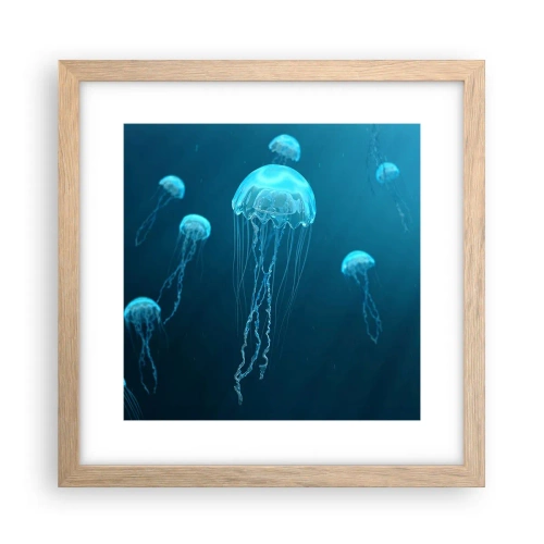 Plakat w ramie jasny dąb - Oceaniczny taniec - 30x30 cm