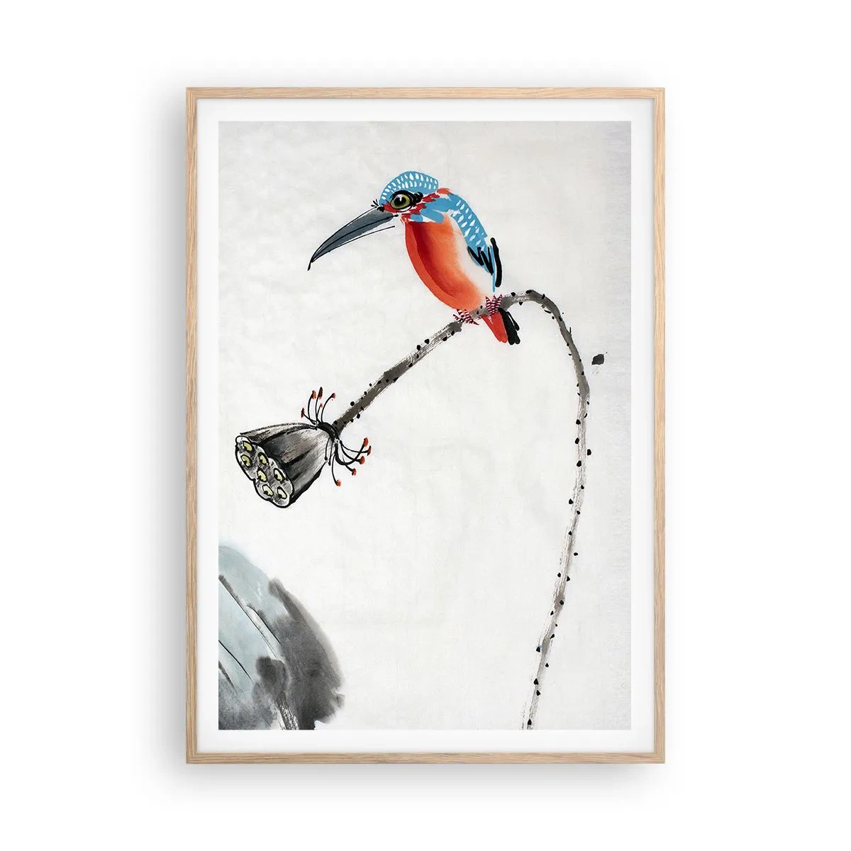 Plakat w ramie jasny dąb - Życie łąki - 70x100 cm