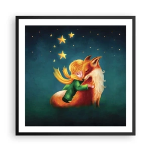 Plakat w czarnej ramie - Mały Książę - 60x60 cm