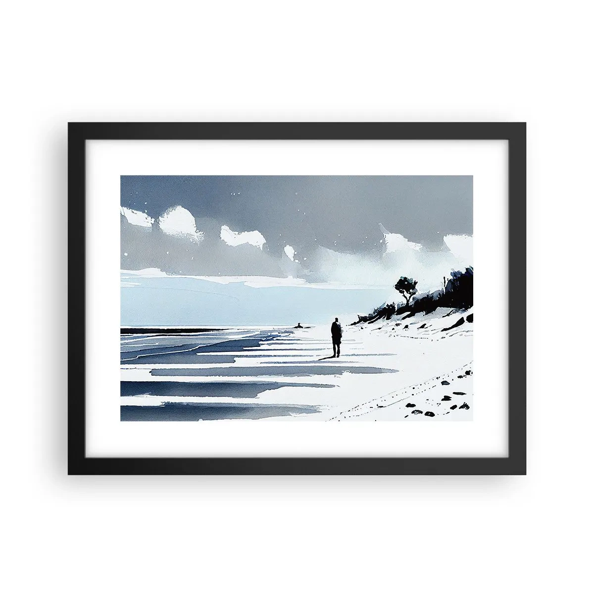 Plakat w czarnej ramie - Sam na sam - 40x30 cm