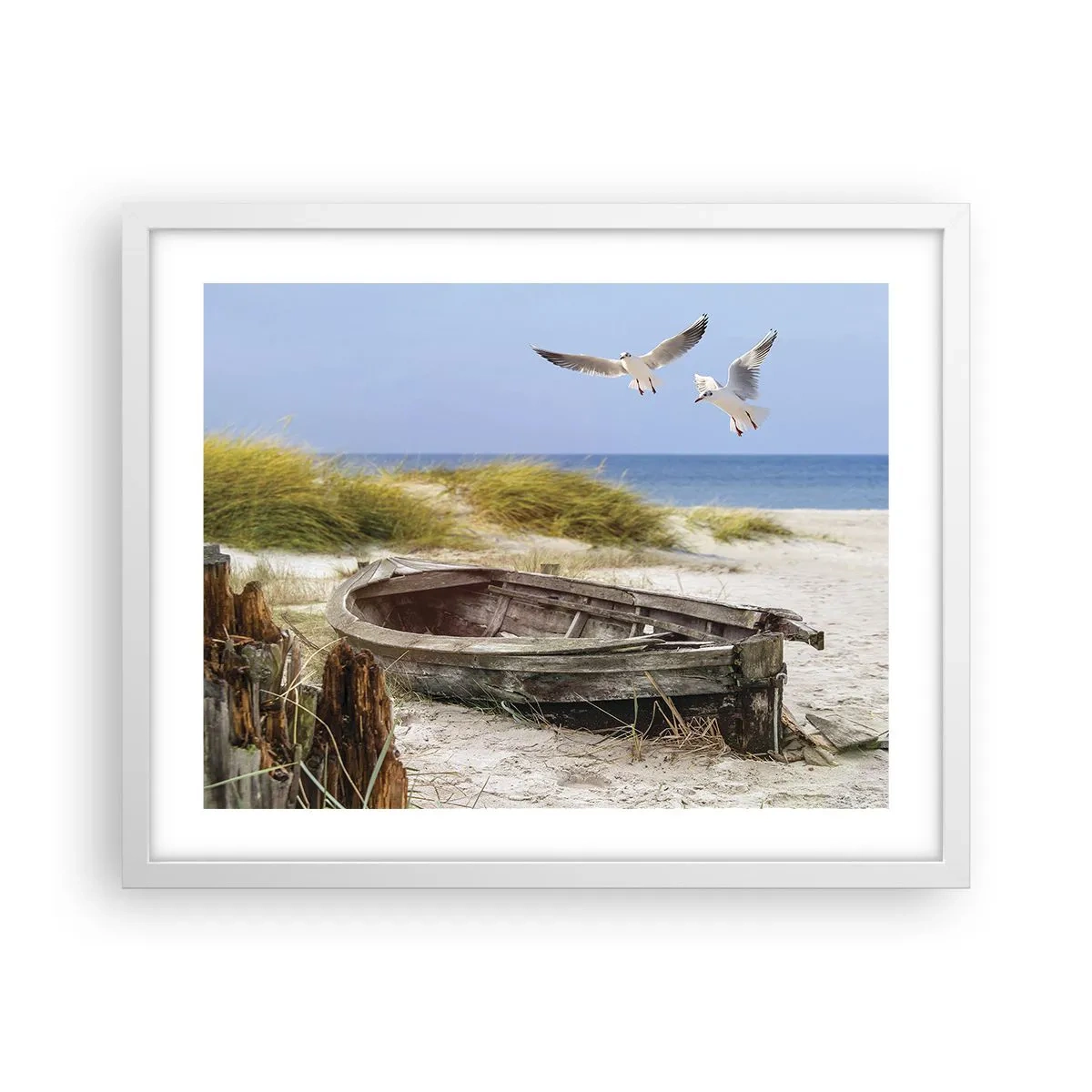 Plakat w białej ramie - Skąpane wiatrem - 50x40 cm