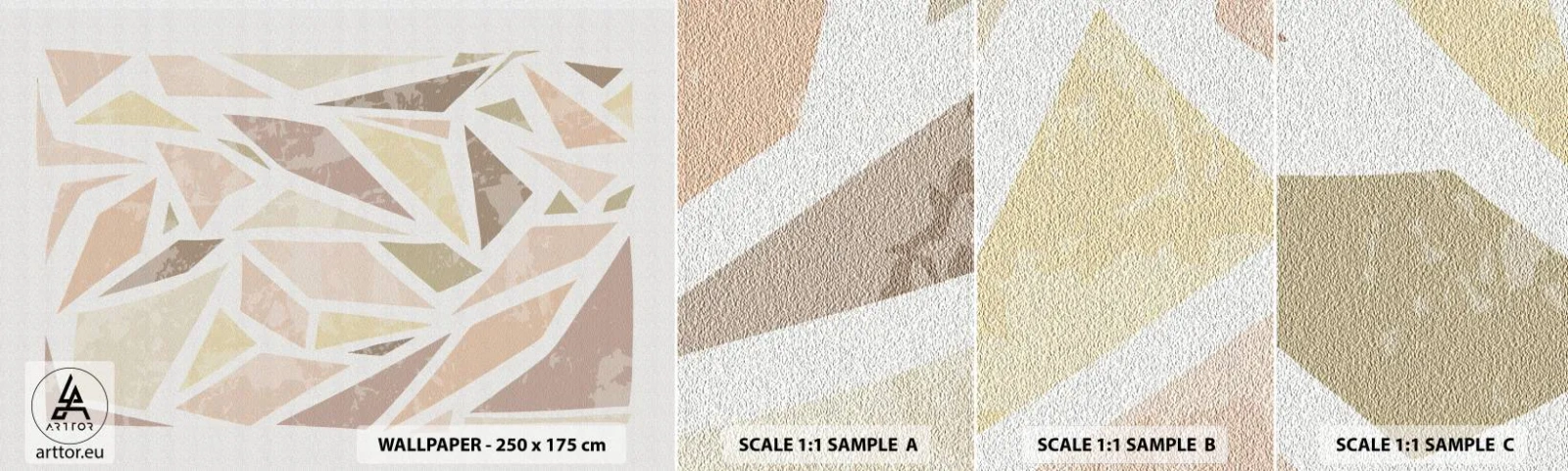 Fototapeta Próbka Samoprzylepna Deluxe Sticker - Kompozycja witrażowa - Minimalizm, Pastelowe, Boho - 100x30 cm