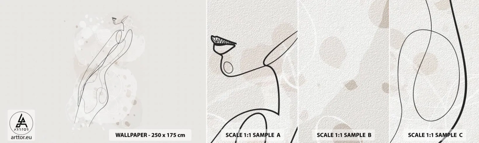 Fototapeta Próbka Standard Eco - Pobłądzić spojrzeniem - Grafika, Lineart, Kobiety - 100x30 cm