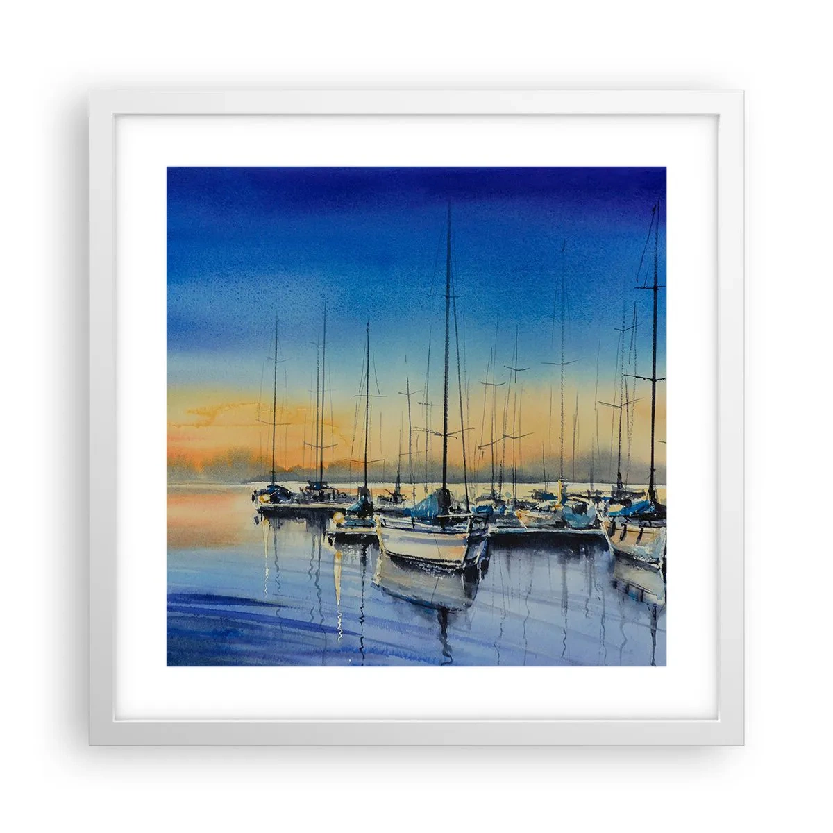 Plakat w białej ramie - Koniec dobrego dnia - 40x40 cm