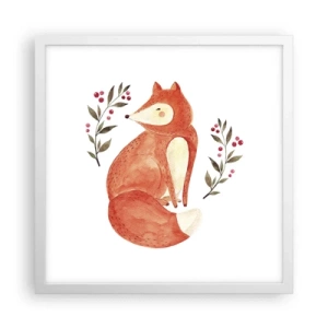 Plakat w białej ramie - Mały rudzielec - 40x40 cm