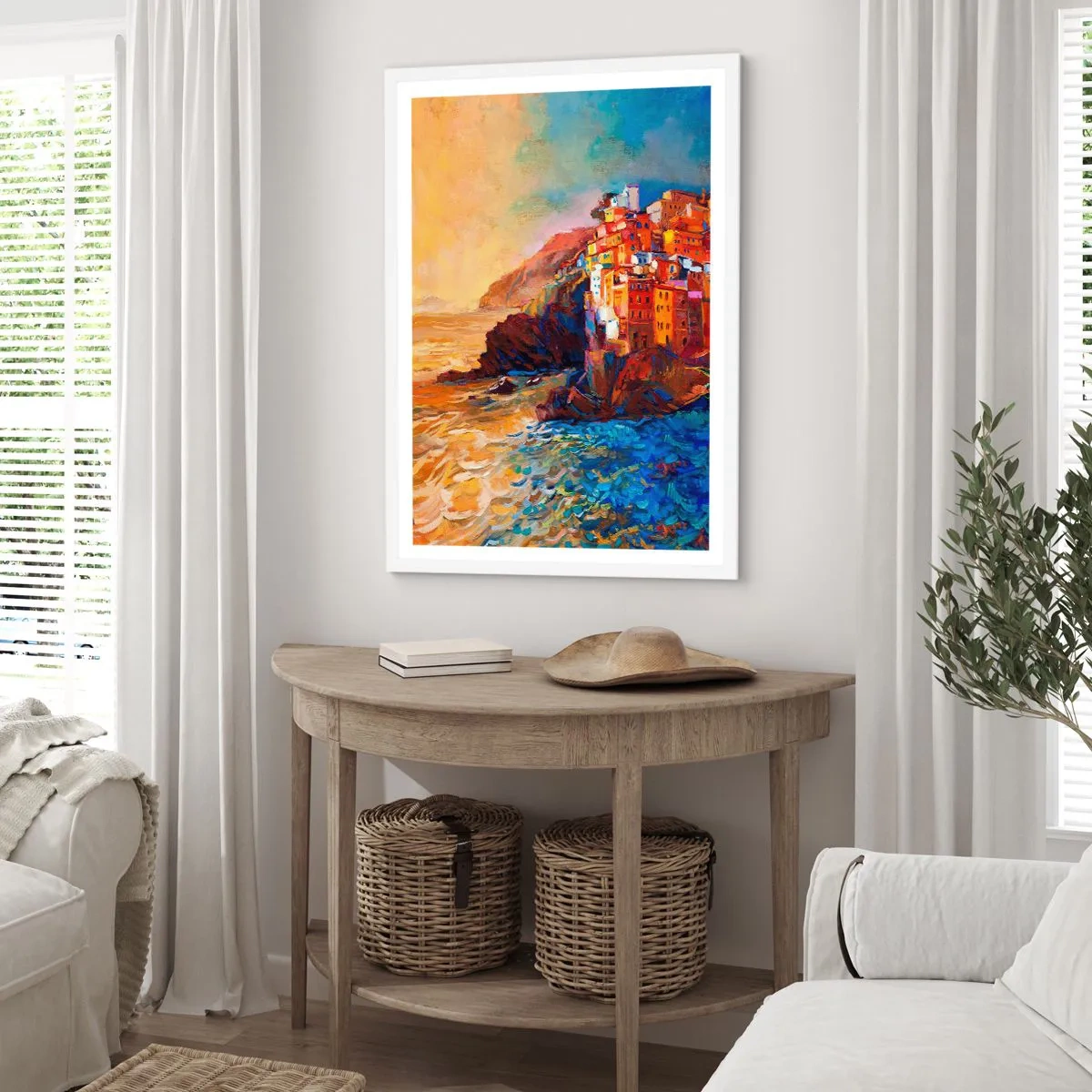 Plakat w białej ramie - Włoskie klimaty - 70x100 cm