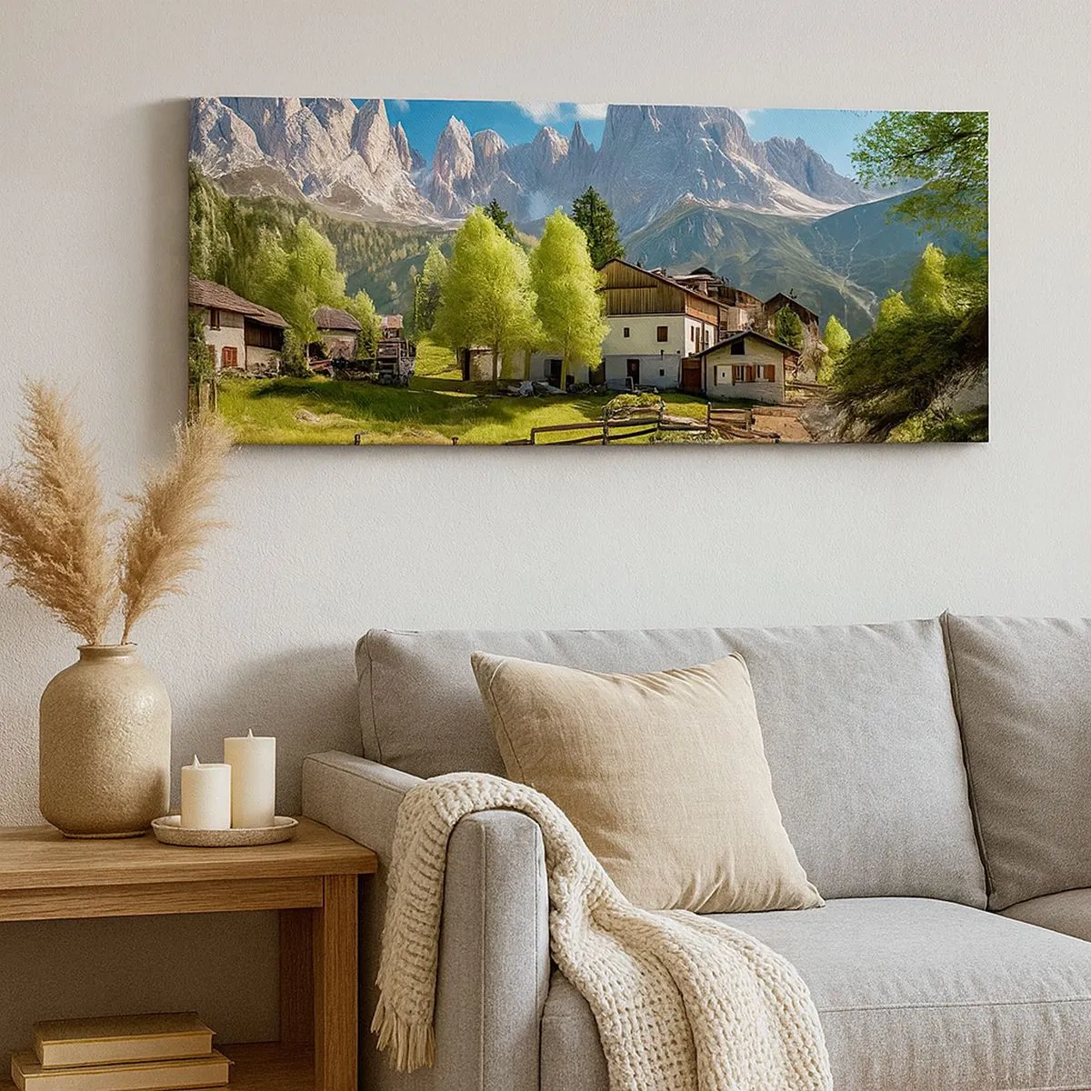 Obraz na płótnie - Alpejska sielanka - 100x40 cm