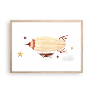 Plakat w ramie jasny dąb - Powietrzny statek - 70x50 cm