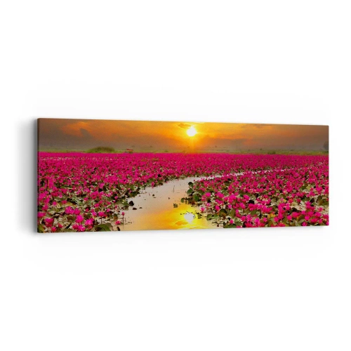 Obraz na płótnie - Tajemne życie jeziora - 90x30 cm