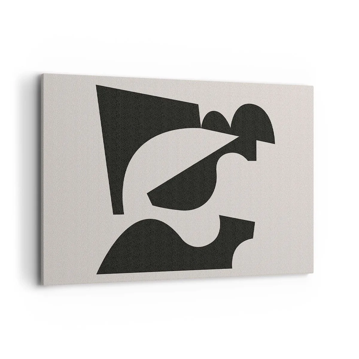 Obraz na płótnie - Abstrakcyjna kompozycja geometryczna w czerni i bieli - 100x70cm - Do samodzielnego składania - Nowoczesna dekoracja ścienna do salonu, kuchni i sypialni ARTTOR