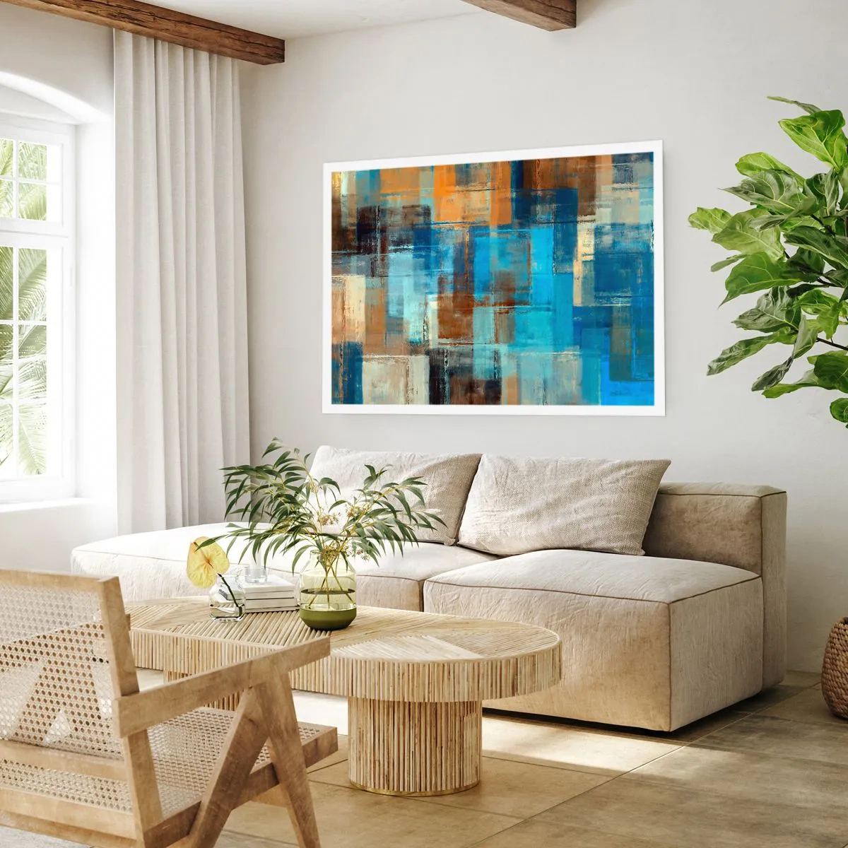 Plakat - Przez błękitną zasłonę - 50x40 cm