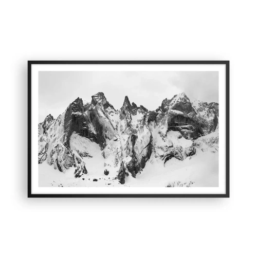 Plakat w czarnej ramie - Granitowa groźna grań - 91x61 cm