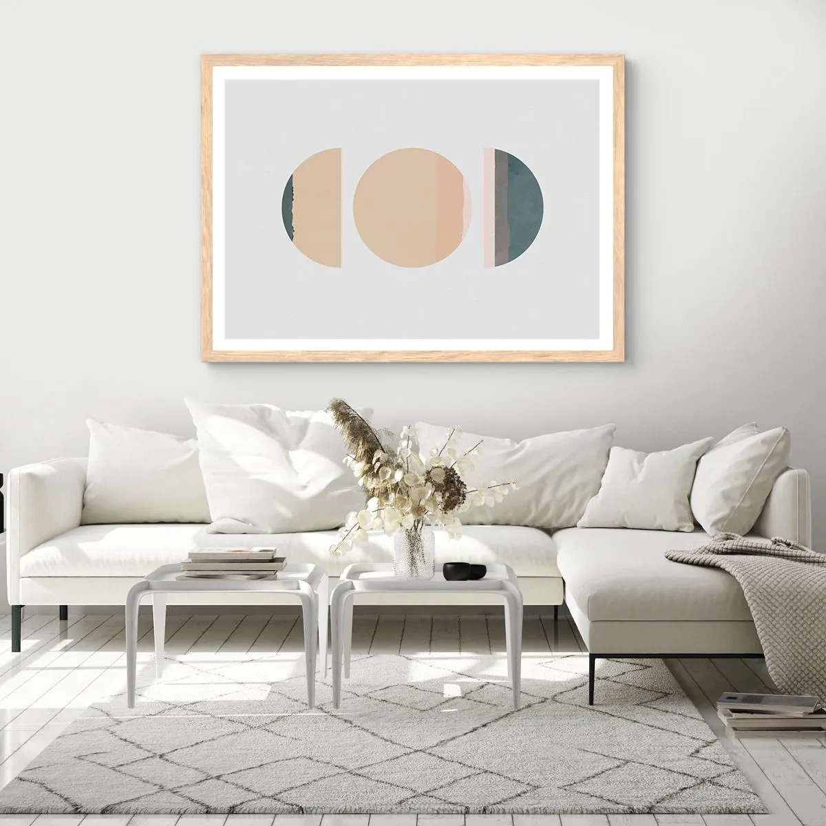 Plakat w ramie jasny dąb - Koło za kołem - 91x61 cm