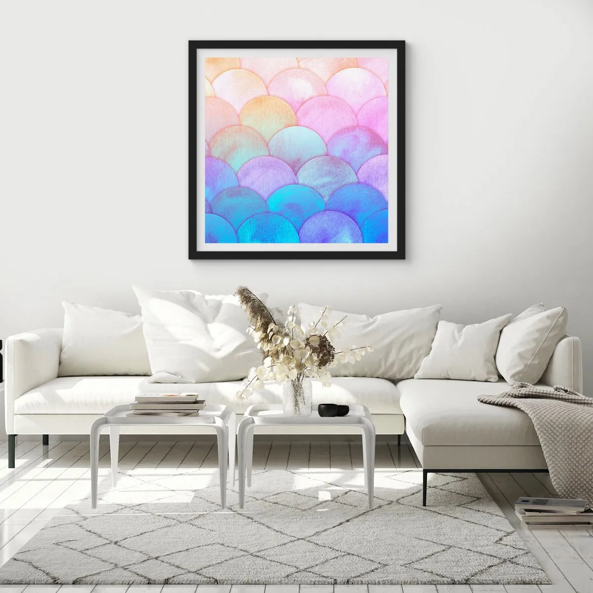 Plakat w czarnej ramie - Perłowa łuska - 40x40 cm