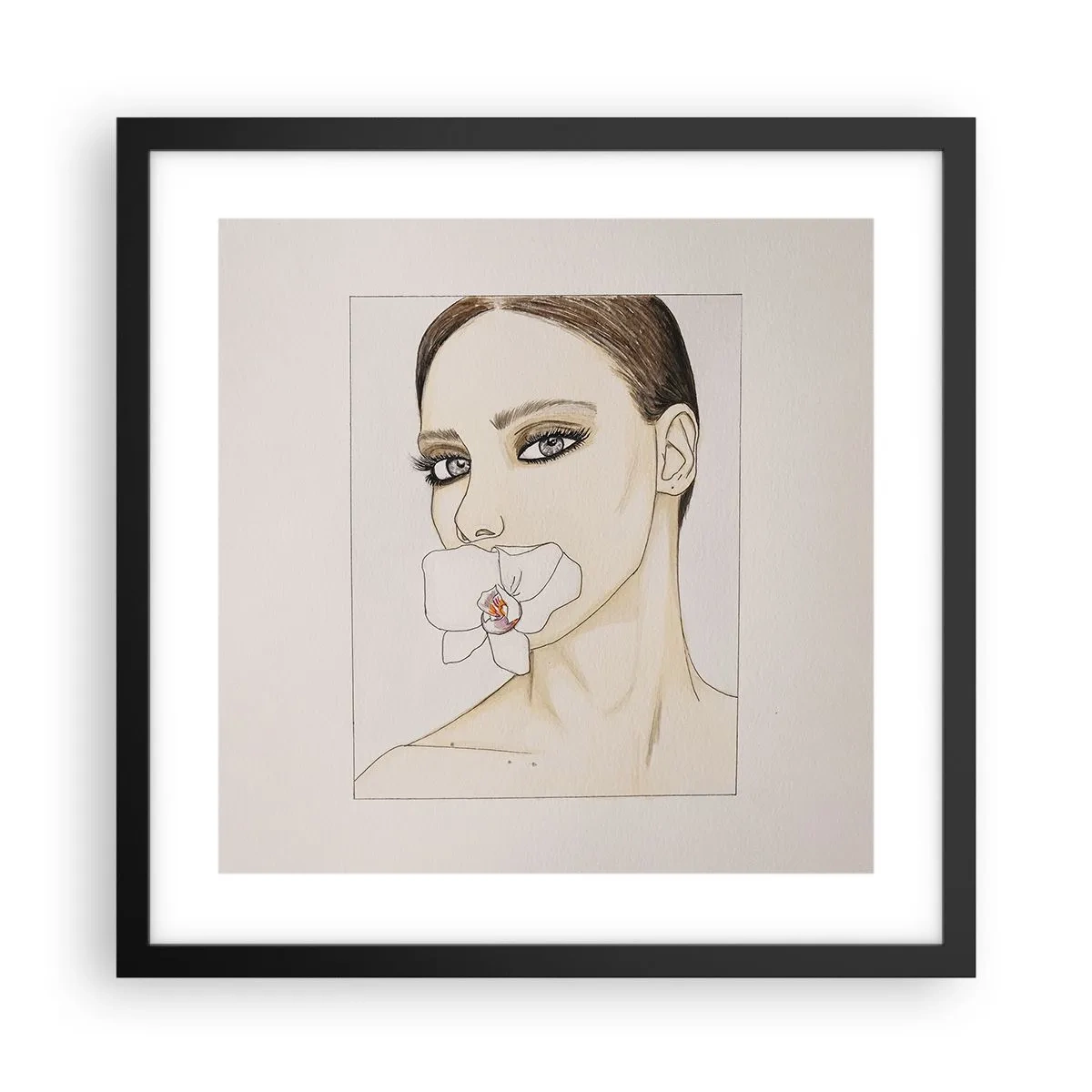 Plakat w czarnej ramie - Symbol elegancji i piękna - 40x40 cm