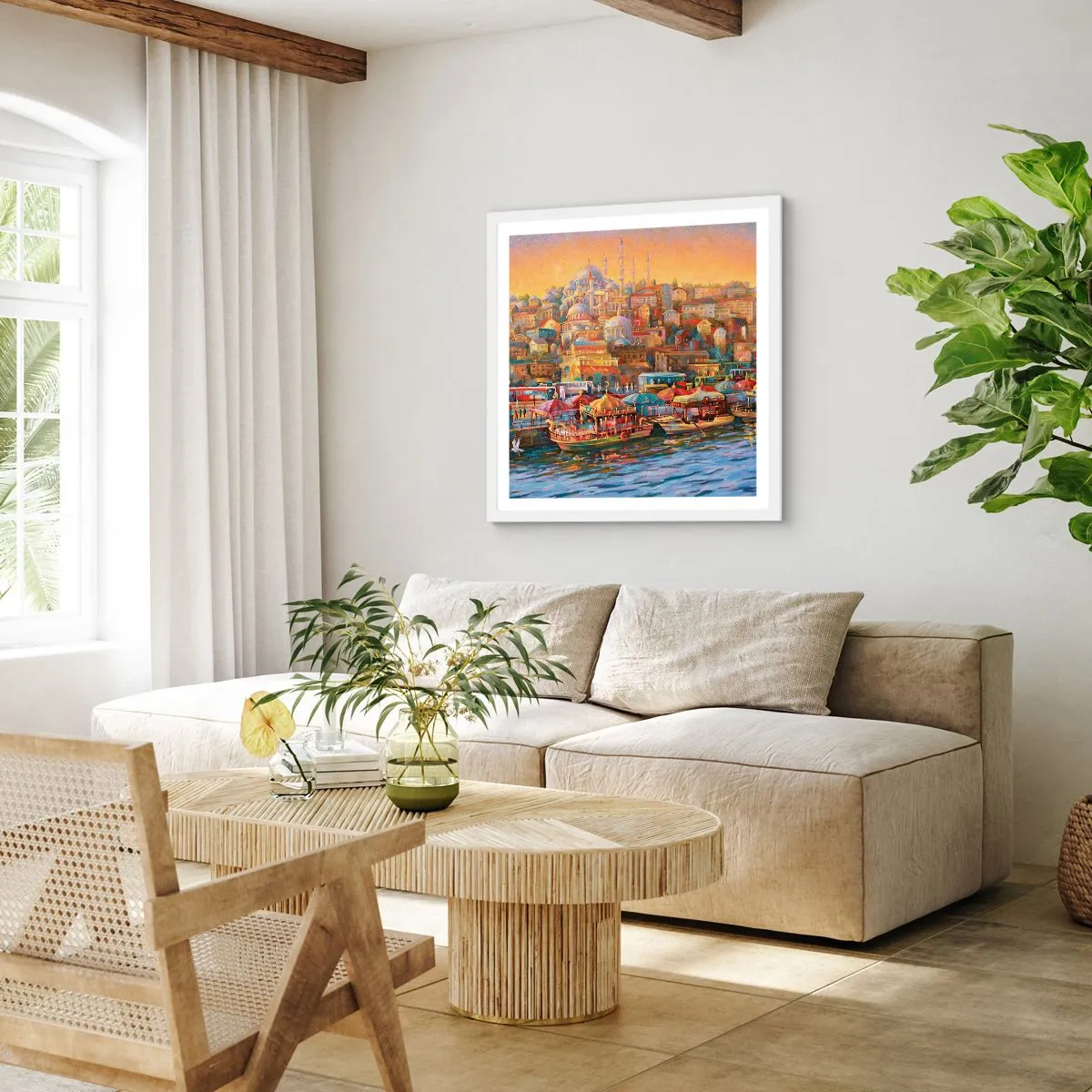 Plakat w białej ramie - Stambulska opowieść - 30x30 cm