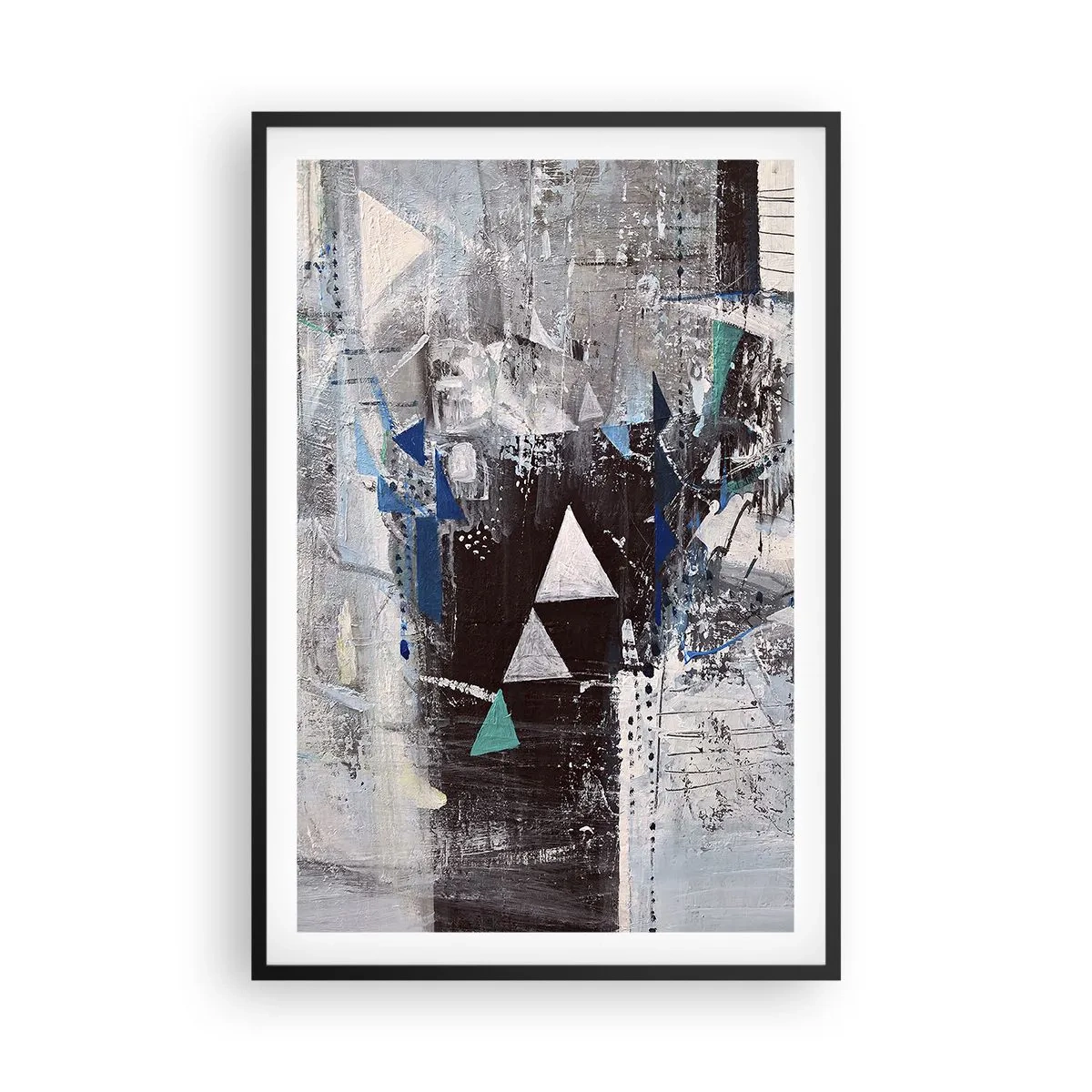Plakat w czarnej ramie - Nadrzędny porządek trójkątów - 61x91 cm