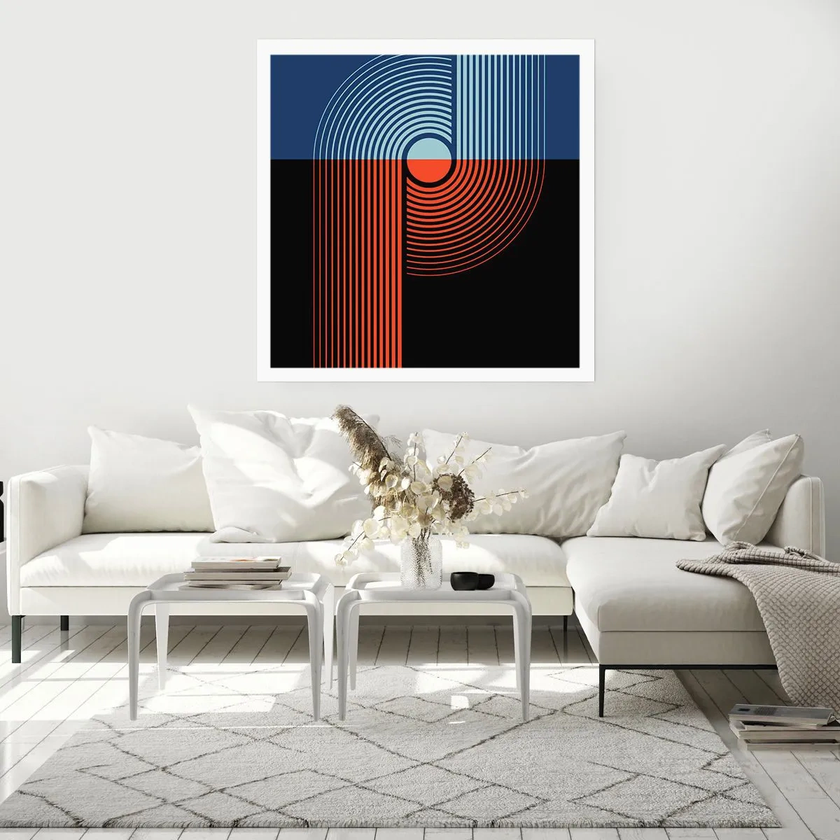 Plakat - W geometrycznym uścisku - 50x50 cm