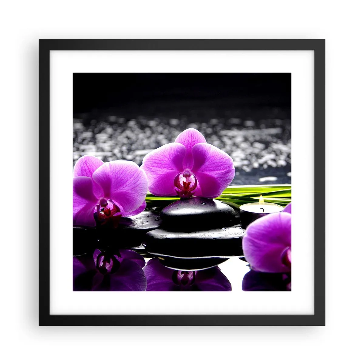 Plakat w czarnej ramie - Utonąć w ciszy i spokoju - 40x40 cm