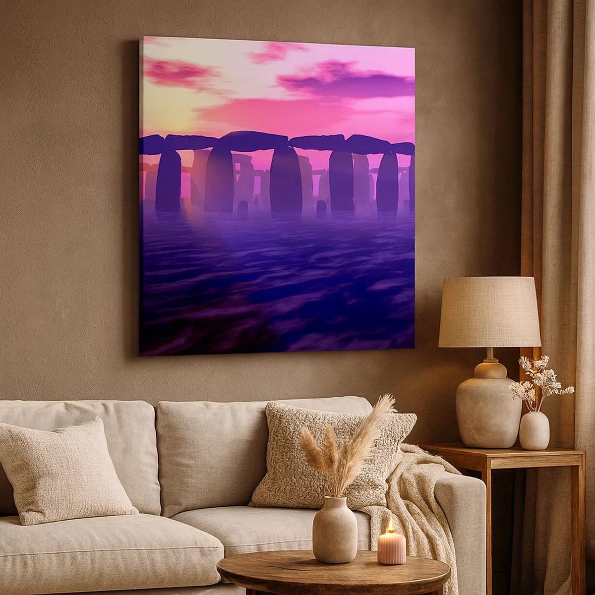 Obraz na płótnie - Tajemnica o świcie we mgle - 30x30 cm