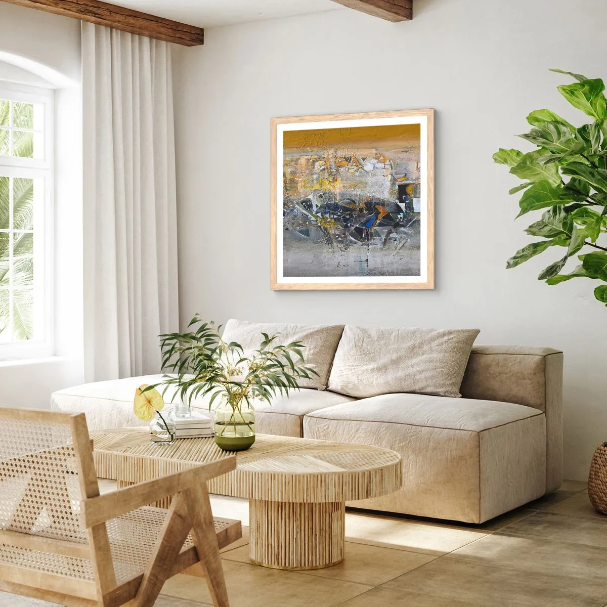 Plakat w ramie jasny dąb - Wszystko się poukłada - 30x30 cm