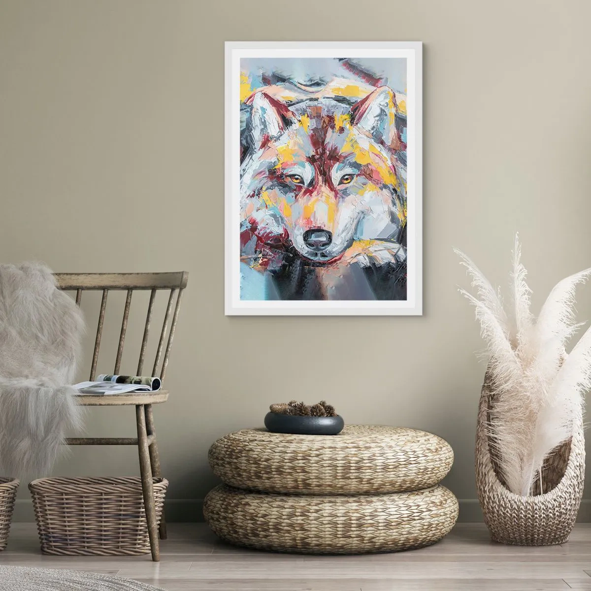 Plakat w białej ramie - Spokój wśród bliskich - 70x100 cm