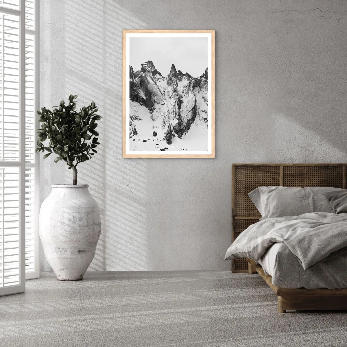 Plakat w ramie jasny dąb - Granitowa groźna grań - 70x100 cm