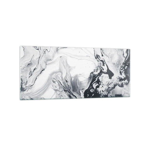Obraz na szkle - Monochromatyczny abstrakcyjny wzór z efektem marmuru - 120x50cm - Wnętrze Ziemi - Nowoczesna dekoracja ścienna do salonu i sypialni ARTTOR